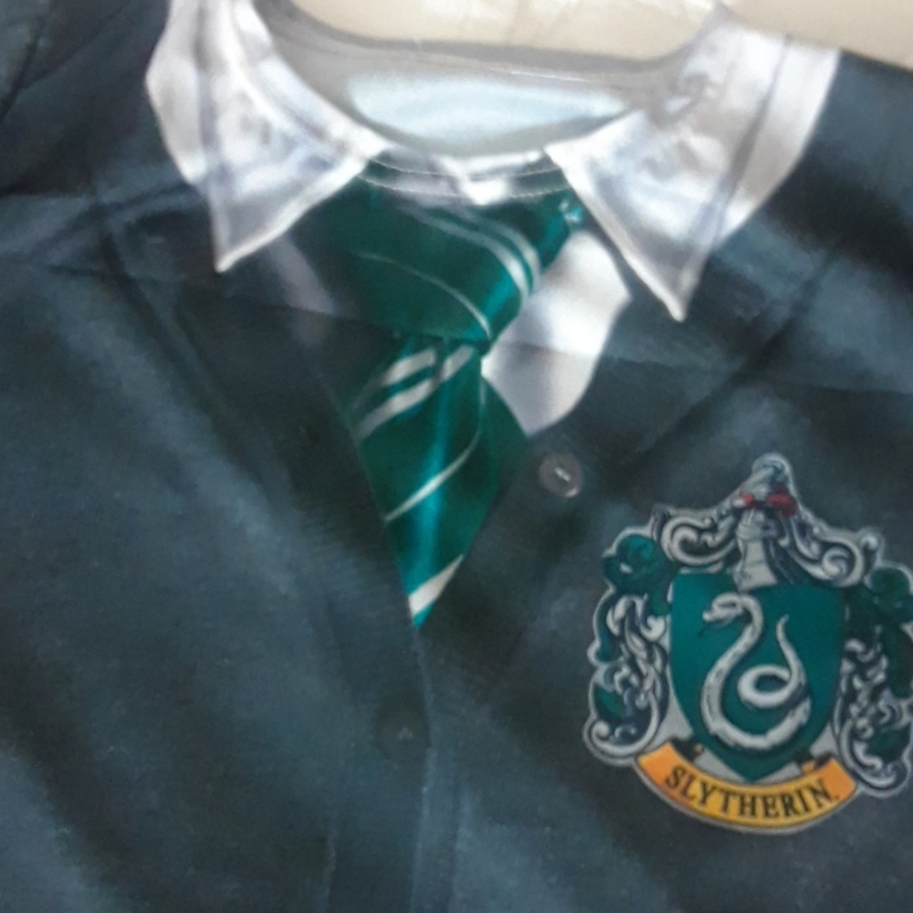 Harry Potter Slytherin Costume Top Size L - Picture 5 of 8